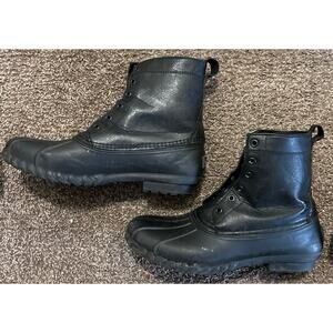 London Fog Collection Men’s Black Waterproof Seth Duck Boots Size 11